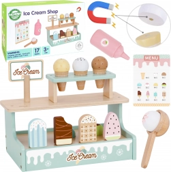 Chiosco gelati in legno WOOPIE GREEN – gioco del gelato, 16 pezzi