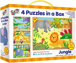 Puzzle giungla 4 in 1 (12, 16, 20, 24 pezzi) GALT