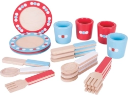 Bigjigs Toys Set da pranzo in legno con puntini