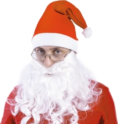 Barba lunga bianco neve di Babbo Natale con elastico