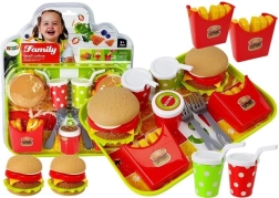 Set patatine per hamburger con vassoio