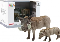 Set di 2 figurine – facocero con cucciolo, serie Animali del mondo