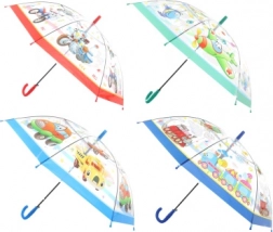 Ombrello trasparente automatico con motivo mezzi di trasporto