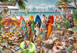 Puzzle Bluebird Cani e gatti in spiaggia 2000 pezzi