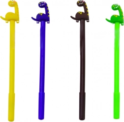 Penna a sfera dinosauro Tappo con punta nera Mix marrone giallo 0,5 mm
