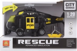 elicottero nero a batteria con luci e suoni