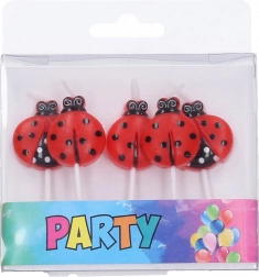 Candeline per Feste Coccinella - Set 5 pz