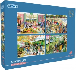 GIBSONS puzzle Vita da cani 4×500 pezzi