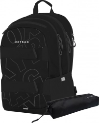 OXYBAG Zaino per studenti + astuccio OXY Sport Font White