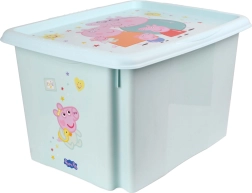 Contenitore portaoggetti in plastica con coperchio Peppa Pig da 30 l