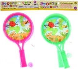 Set di racchette per bambini con pallina e cestino – motivo animaletti