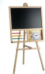 Lavagna in legno con contatore e orologio