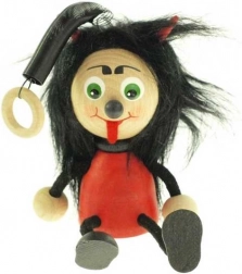 Diavolino a molla – figurina sospesa in legno