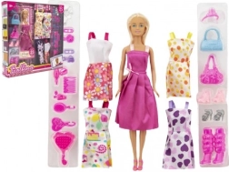 Bambola modella plastica 30 cm con abbigliamento e accessori