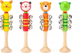 Sonaglio in legno con campanellini – animaletti