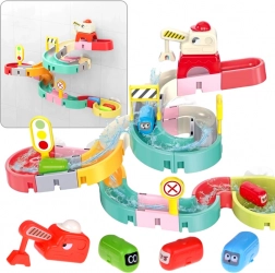 Set pista automobilistica da bagno con scivoli e ventose, 37 pezzi