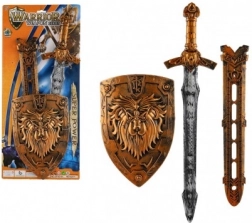 Spada da cavaliere per bambini con scudo e fodero 55 cm