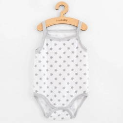 body per neonati senza maniche New Baby Classic II stelline grigio