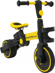 Biciclettina senza pedali e triciclo 3 in 1 SporTrike per bambini – giallo