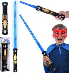 Spada luminosa telescopica con lama blu ed effetti sonori