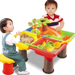 Tavolino acqua e sabbia 2 in 1 per bambini con set di accessori