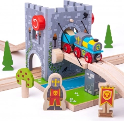 Bigjigs Rail ponte levatoio – ponte del castello per piste in legno