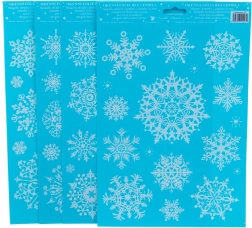 Pellicola decorativa per finestre con fiocchi di neve e glitter 20 × 30 cm (4 varianti)