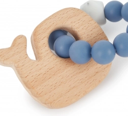Massaggiagengive in silicone con balena in legno Bieco