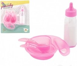 Set per bambole con biberon e stoviglie