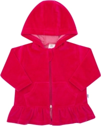 Felpa in velluto con cappuccio NEW BABY rosa scuro