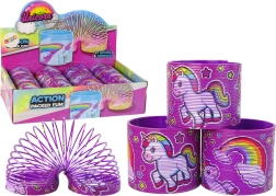 Iconica molla viola con unicorno