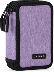 Astuccio scolastico a tre scomparti unicolor violet