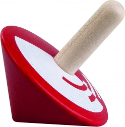 Trottola di legno rossa