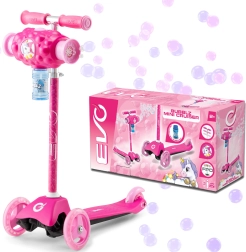 EVO Bubblz Mini Cruiser monopattino a tre ruote per bambini con bolle di sapone rosa
