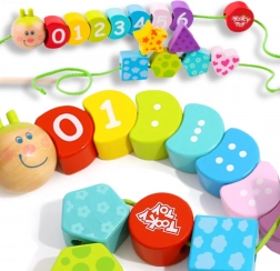 TOOKY TOY bruco infilabile in legno – imparare i numeri, 20 pezzi