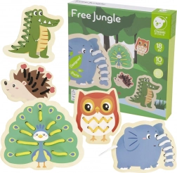 Classic World animali in legno da infilare – set da 10 pezzi