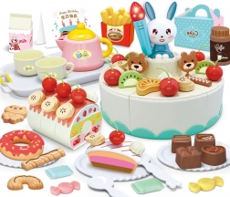 Woopie pasticceria – torta di compleanno da tagliare e set da tè, 85 pezzi