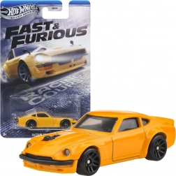Hot Wheels Fast & Furious Datsun 240Z modello giallo 1:64, 6,5 cm