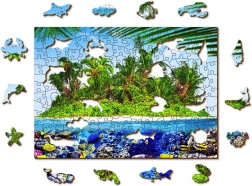Puzzle in legno isola esotica del tesoro 2in1, 200 pezzi