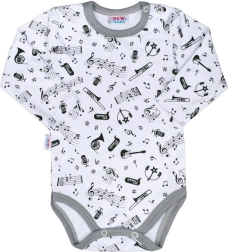 Body neonato in cotone a maniche lunghe New Baby Music