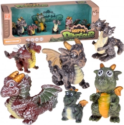 Set di figurine di draghi fiabeschi 6 pz – creature magiche