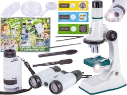 Set scientifico educativo 3 in 1: microscopio, telescopio e lente d’ingrandimento tascabile fino a 1200×