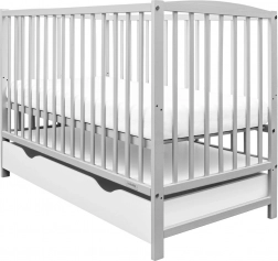 Lettino per bambini con cassetto NEW BABY Lilly, grigio