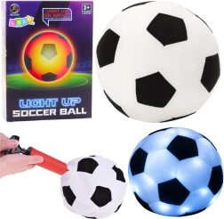 Pallone da calcio morbido luminoso per bambini con pompetta, bianco‑nero