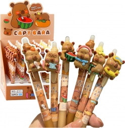 Penna cancellabile automatica con capibara 3D, inchiostro blu