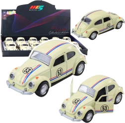 Maggiolino classico in metallo 1:32 con meccanismo a retrocarica, porte apribili, beige