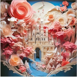 Puzzle quadrato Paper‑Like: Castello bianco 1000 pezzi HEYE