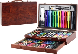 Set artistico in valigetta di legno 123 pezzi