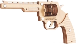 Revolver in legno 3D puzzle a elastici