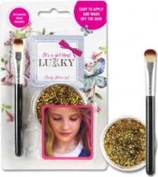 Gel per il corpo scintillante Lukky con pennello d'oro